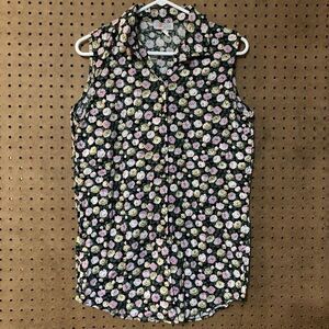 Basic Views Western Floral Shirt Cottagecore‎ Tank Collared Medium Retro Cowgirl